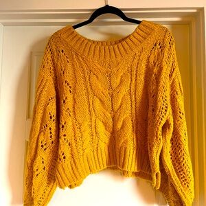 Mustard Seed Cropped Sweater